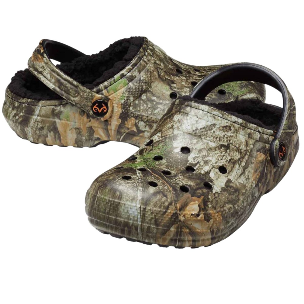 Crocs Realtree APX Camo Lined Classic Clog Adult Men's Size 8 - Women's 10